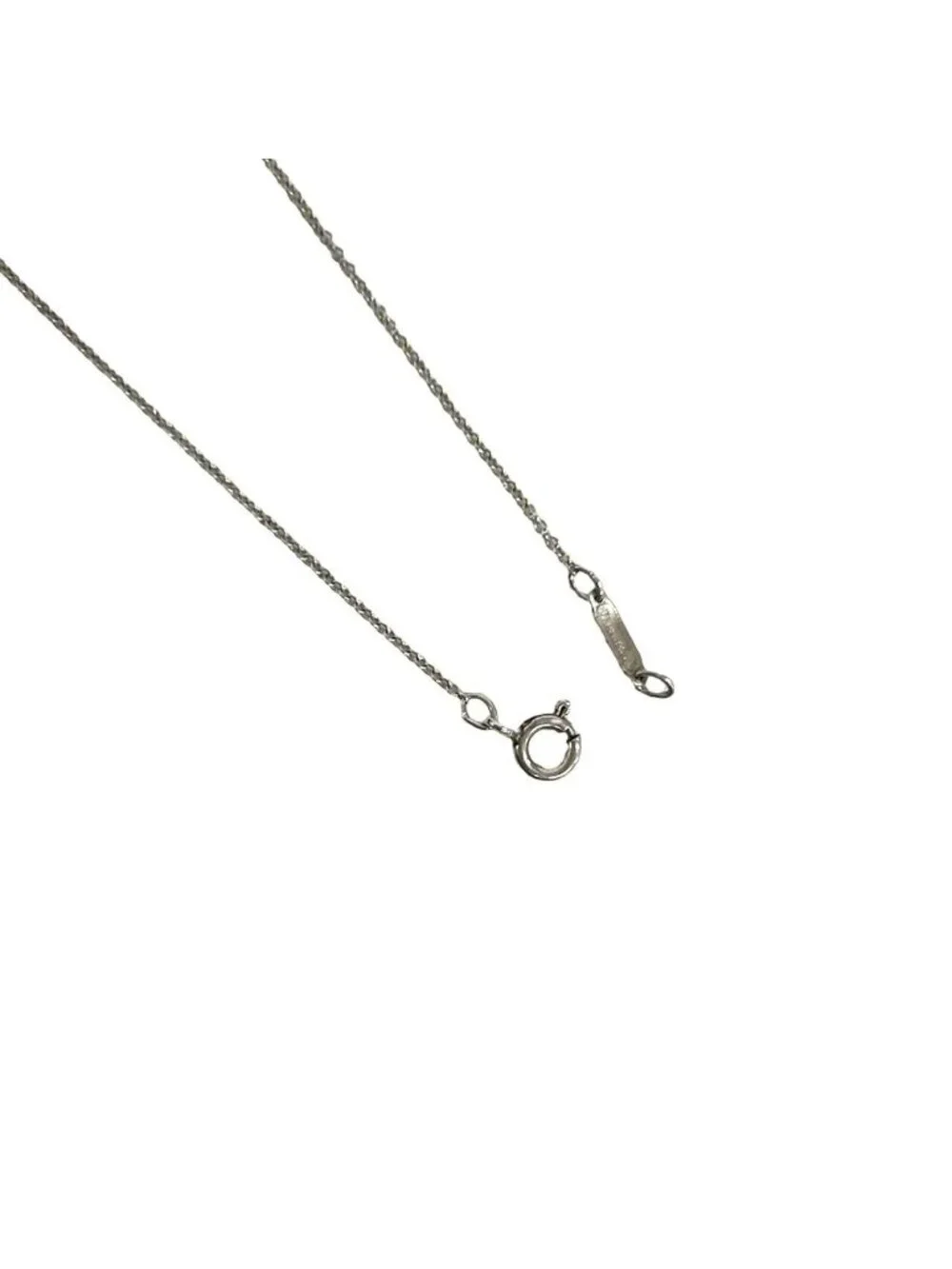Tiffany & Co Box Vintage Cross Ribbon Necklace 925 Sterling Silver Pendant